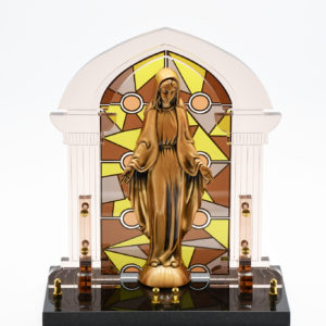 Pompes Funèbres Grosso : plaque funéraire avec une statut de la Vierge