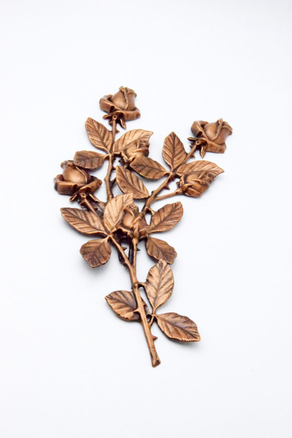 Pompes Funèbres Grosso : Branche de roses bronze