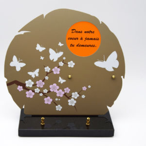 Pompes Funèbres Grosso : Plaque cerisier papillon