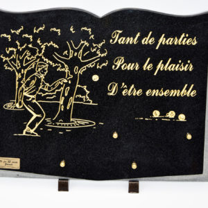 Pompes Funèbres Grosso : Plaque granit livre bouliste