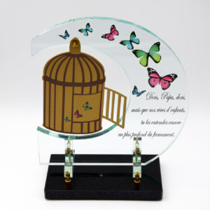 Pompes Funèbres Grosso : Plaque plexi cage papillons