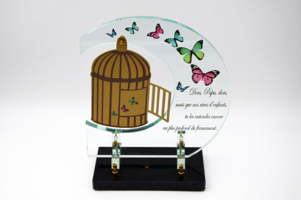 Pompes Funèbres Grosso : Plaque plexi cage papillons