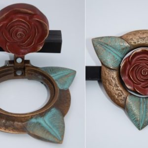 Pompes Funèbres Grosso : Rose escamotable bronze patine couleur