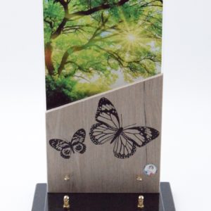Pompes Funèbres Grosso : Plaque plexi arbre résine papillon