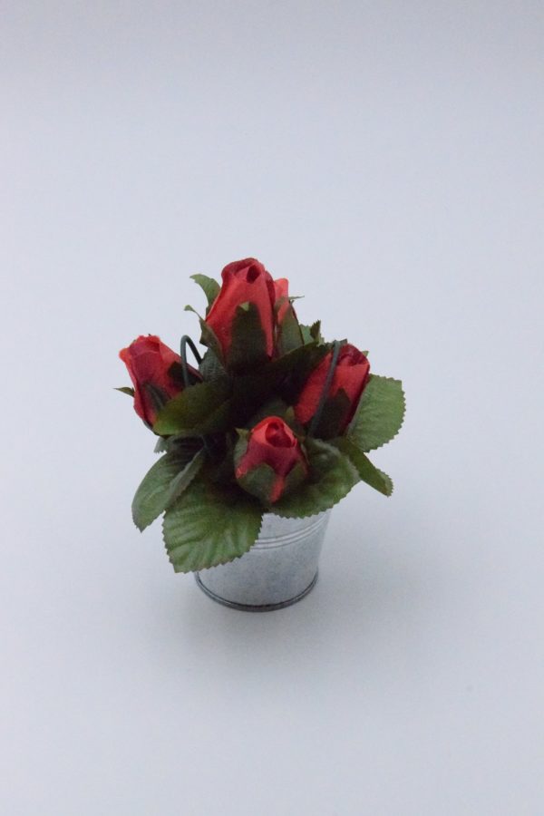 Pompes Funèbres Grosso : Pot zinc roses (05)