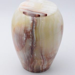 Pompes Funèbres Grosso : Urne onyx marbre marron Ø21 x H28.5