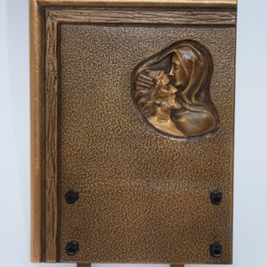Pompes Funèbres Grosso : Plaque bronze christ vierge