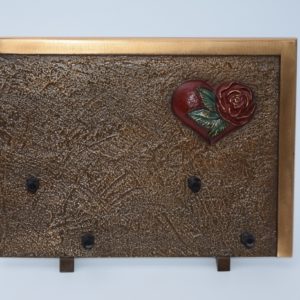 Pompes Funèbres Grosso : Plaque bronze rose cœur