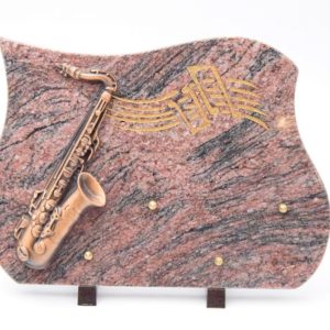 Pompes Funèbres Grosso : Plaque granit saxophone