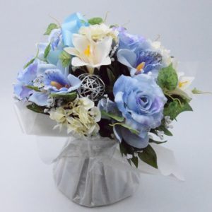 Pompes Funèbres Grosso : Bouquet bulle bleu (F)
