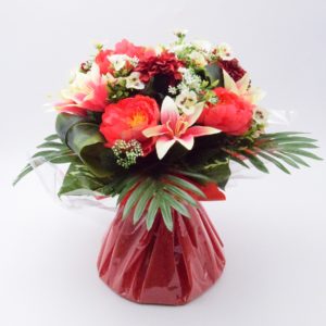 Pompes Funèbres Grosso : Bouquet Bulle fleurs rouge