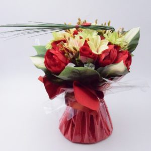 Pompes Funèbres Grosso : Bouquet bulle rouge (A)
