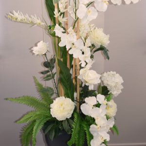 Pompes Funèbres Grosso : Composition hauteur fleur blanche
