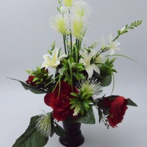 Pompes Funèbres Grosso : Cone fleur rouge (C)