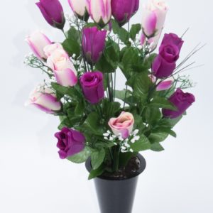 Pompes Funèbres Grosso : Cone roses violet (F)