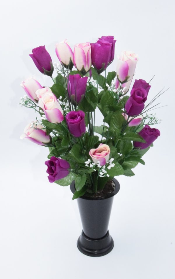 Pompes Funèbres Grosso : Cone roses violet (F)
