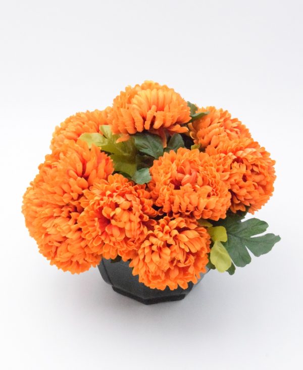 Pompes Funèbres Grosso : Chrysanthème boule orange