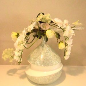 Pompes Funèbres Grosso : Composition vase brillant orchidée blanc