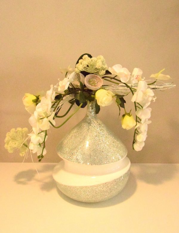 Pompes Funèbres Grosso : Composition vase brillant orchidée blanc