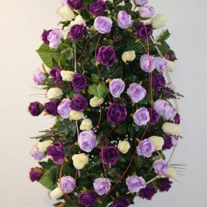Pompes Funèbres Grosso : Raquette roses bouton violet