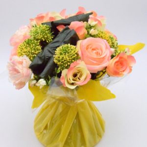 Pompes Funèbres Grosso : Bouquet bulle roses saumon (A)