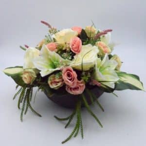 Pompes Funèbres Grosso : Coupe quartz roses blanche et rose (B)