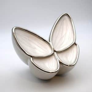 Pompes Funèbres Grosso : Urne Loveurns Papillon Perle blanc
