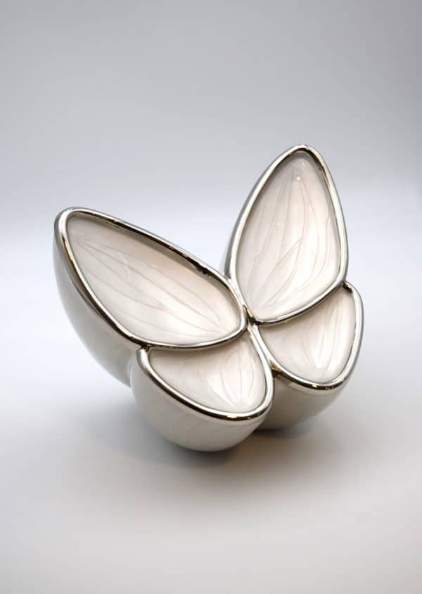 Pompes Funèbres Grosso : Urne Loveurns Papillon Perle blanc