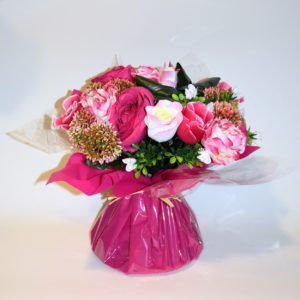 Pompes Funèbres Grosso : Bouquet bulle roses rose (B)