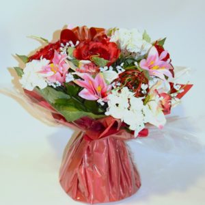 Pompes Funèbres Grosso : Bouquet bulle rouge (H)