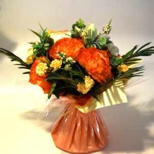 Pompes Funèbres Grosso : Bouquet bulle orange (C)