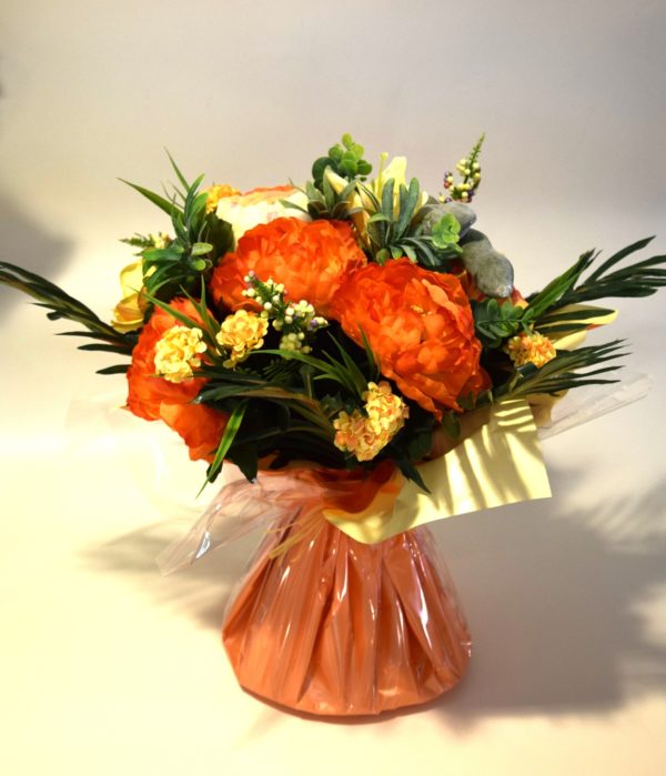Pompes Funèbres Grosso : Bouquet bulle orange (C)