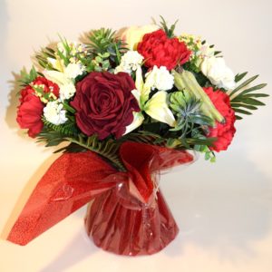 Pompes Funèbres Grosso : Bouquet bulle rouge (b)