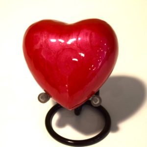 Pompes Funèbres Grosso : Reliquaire coeur rouge acier