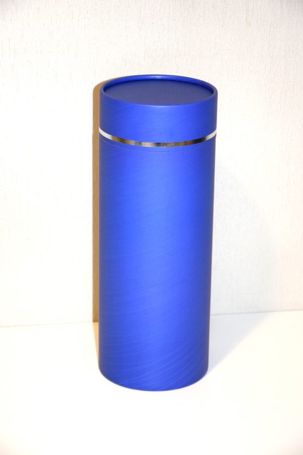 Pompes Funèbres Grosso : Urne tube carton bleu neon