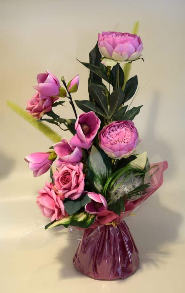 Pompes Funèbres Grosso : Bouquet bulle hauteur rose