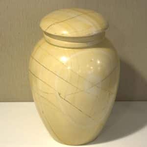 Pompes Funèbres Grosso : Urne marbre beige Ø21xH28.5