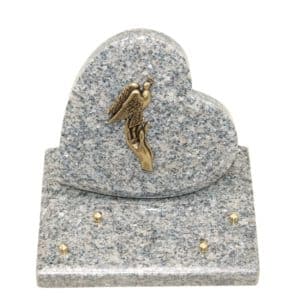 Pompes Funèbres Grosso : Coeur granit sur socle Tarn main colombe