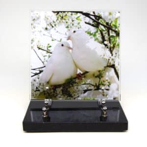Pomppes Funebres Grosso : Plaque altu image couple colombe