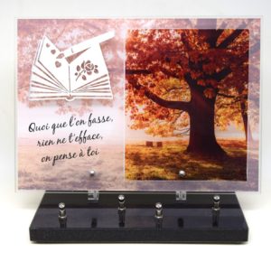 Pompes Funebres Grosso : Plaque altu livre inox et arbre