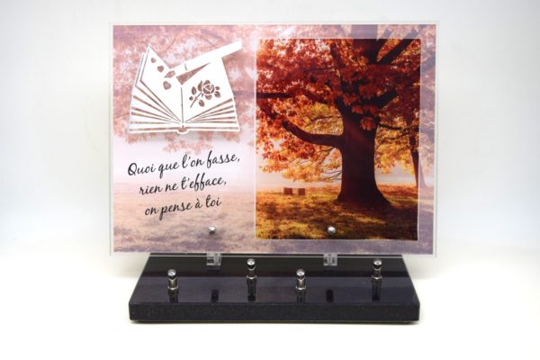 Pompes Funebres Grosso : Plaque altu livre inox et arbre