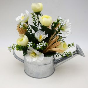 Pompes Funèbres Grosso :Arrosoir Fleurs blanches (B)