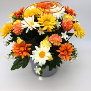 Pompes Funèbres Grosso : Pot marguerites orange (D)