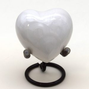 Pompes Funèbres Grosso : Reliquaire coeur blanc aluminium