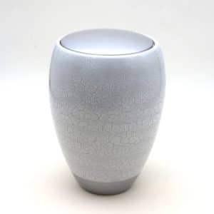 Pompes Funèbres Grosso : Urne craquelée blanche Ø17x24