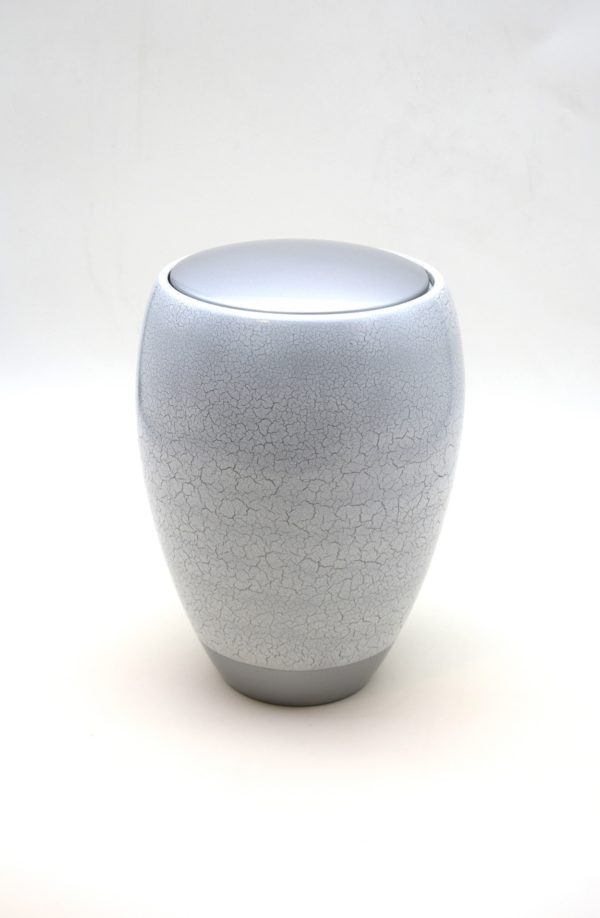 Pompes Funèbres Grosso : Urne craquelée blanche Ø17x24