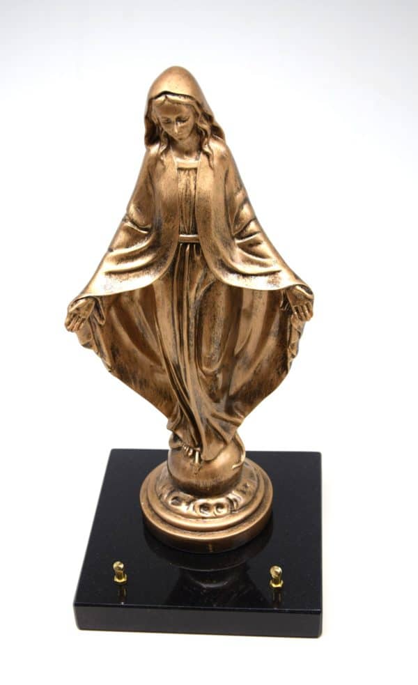 Pompes Funèbres Grosso : Vierge accueillante bronzée 40cm sur socle