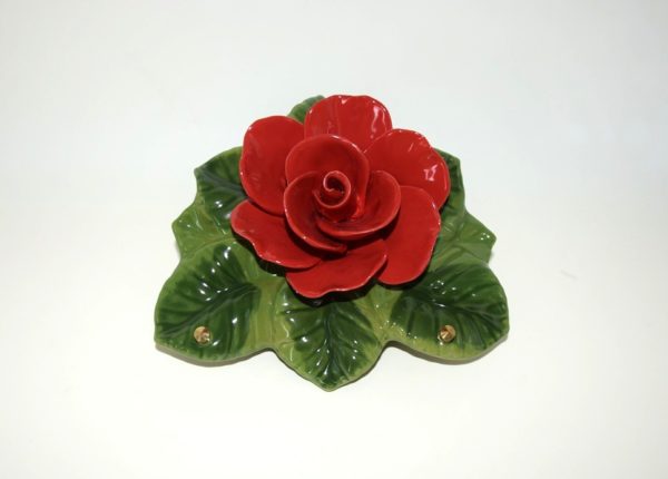 Pompes Funèbres Grosso :Croissant 21cm Rose rouge vif