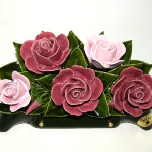 Pompes Funèbres Grosso : Arceau 30cm roses rose vif et rose pâle