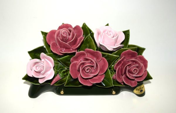 Pompes Funèbres Grosso : Arceau 30cm roses rose vif et rose pâle